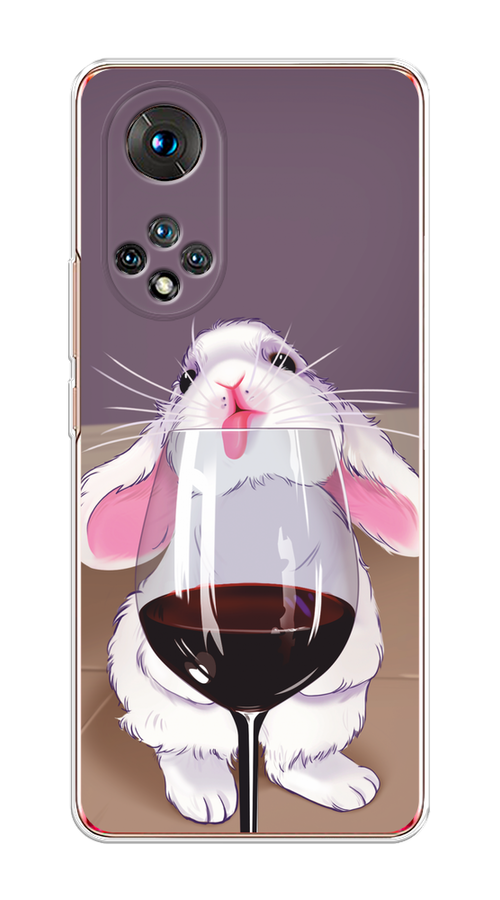 

Чехол на Honor 50/Nova 9 "Кролик с бокалом", Белый;розовый;красный, 6106150-1