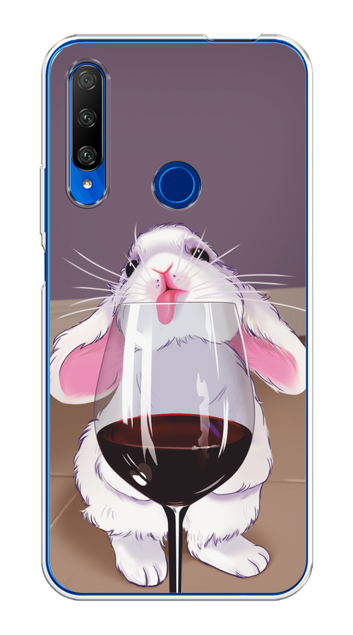 

Чехол на Honor 9X Premium "Кролик с бокалом", Белый;розовый;красный, 610650-1
