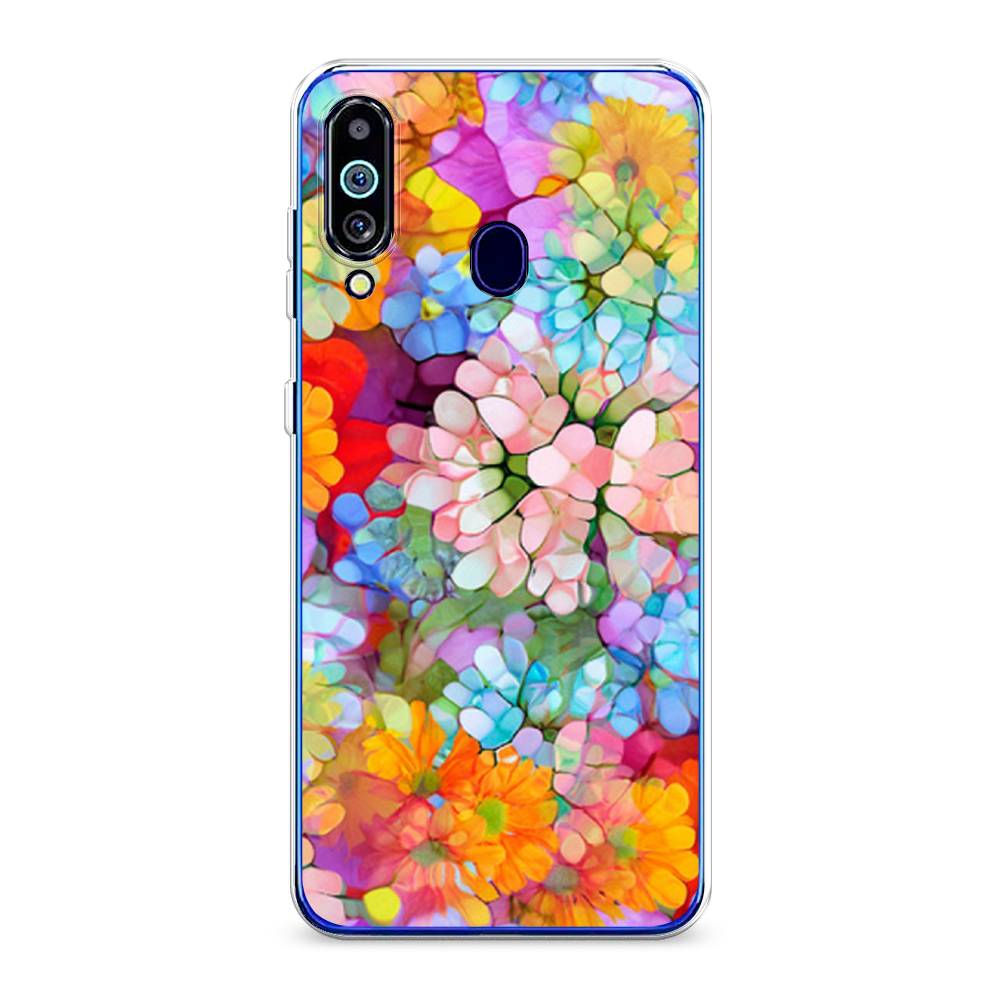 

Чехол на Samsung Galaxy M40 "Цветы витраж", Оранжевый;розовый;голубой, 28750-3