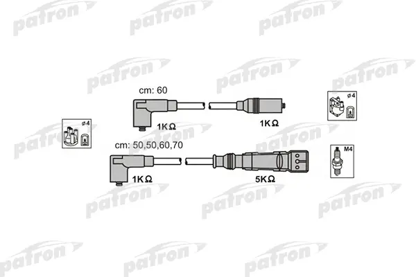 

Комплект проводов зажигания ABM18P VW: GOLF 1.0/1.3 85-/VENTO 1.6 PATRON PSCI1013