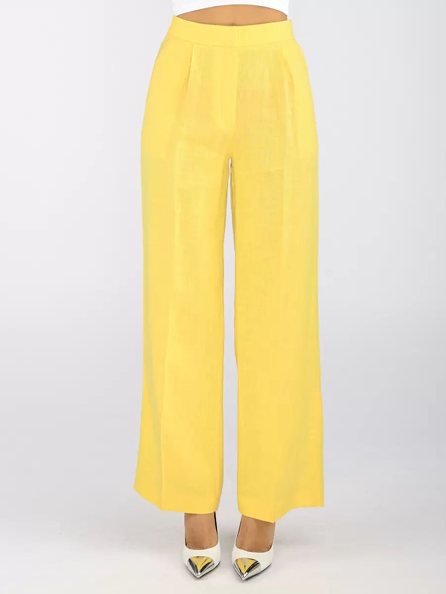 Брюки женские EQmoda 17154 6852 желтые 40