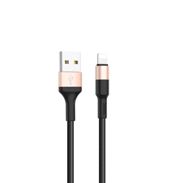 фото Кабель hoco ra3, usb 8-pin, 2a black/gold