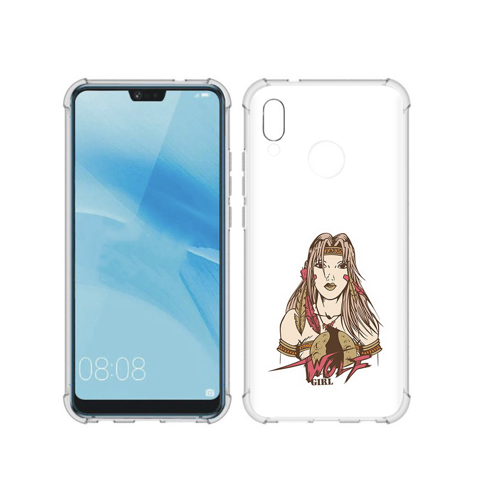 

Чехол MyPads Tocco для Huawei P20 Lite девушка волк (PT130405.51.306), Прозрачный, Tocco