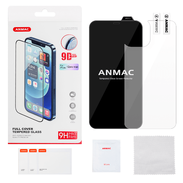 

Защитное стекло ANMAC для iPhone 12 Pro Max 9D + пленка назад Арт. 1137337, Защитное стекло ANMAC для iPhone 12 Pro Max 9D + пленка назад