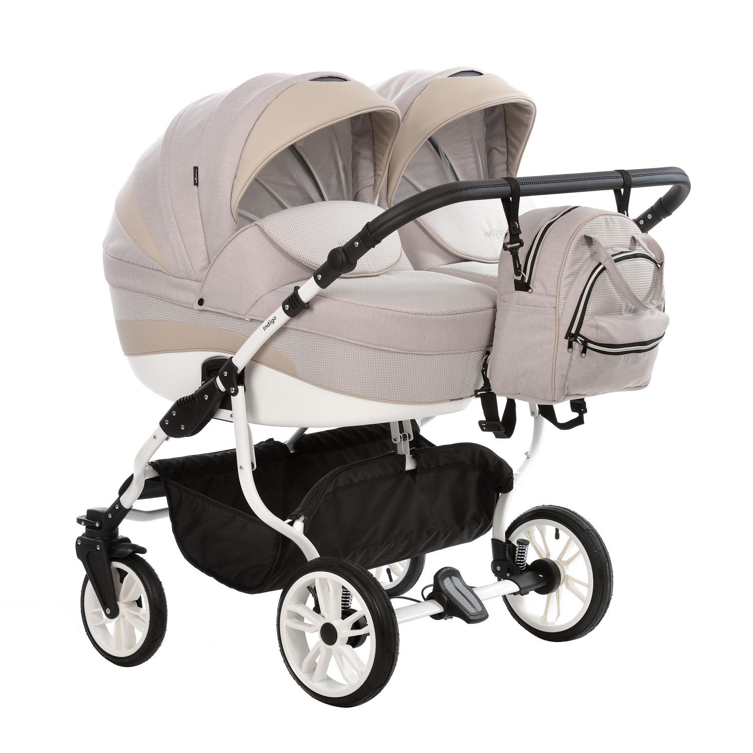 

Коляска для двойни 2в1 Indigo INDIGO DUO 01 , бежевый, DUO