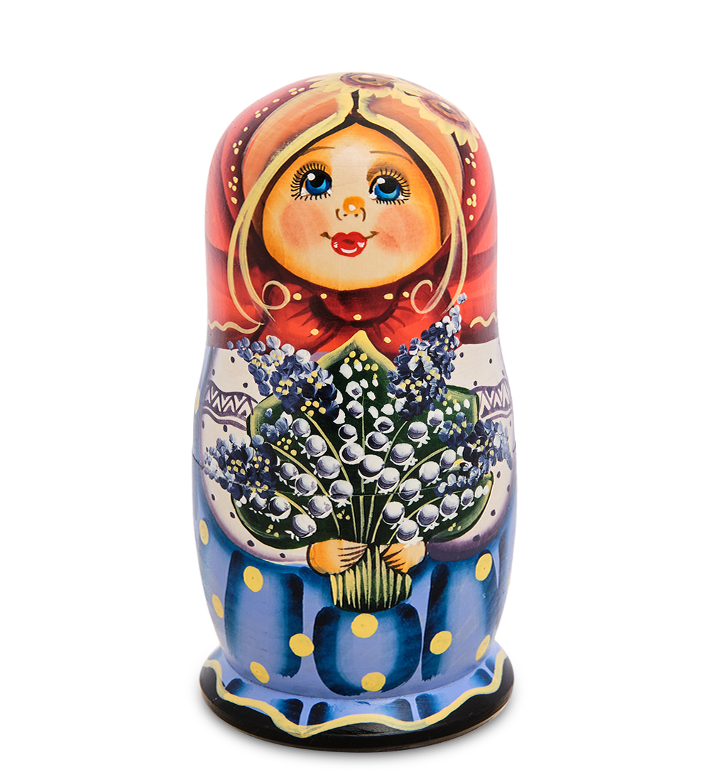 

Матрешка Настенька с букетом, Синий