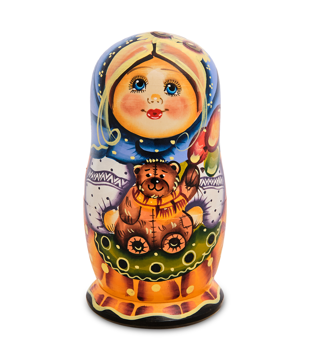 

Матрешка Настена с мишуткой, Голубой