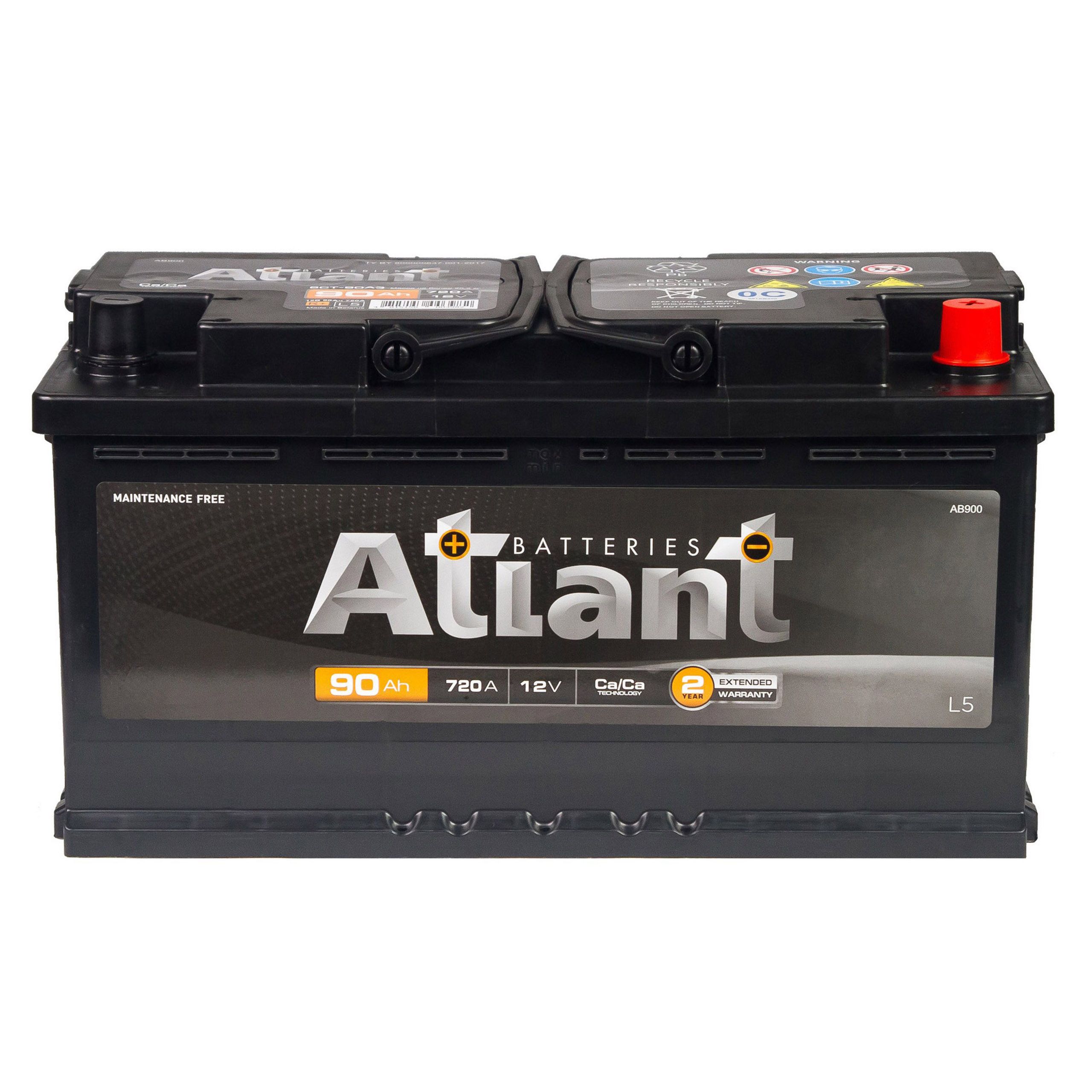 

Аккумулятор автомобильный ATLANT Black 90 Ач 720 А обратная полярность AB900, Atlant Black