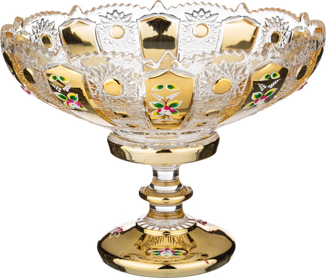 

Фруктовница на ножке Lefard Gold glass 30х30х23см стекло 195-107_, Золотистый