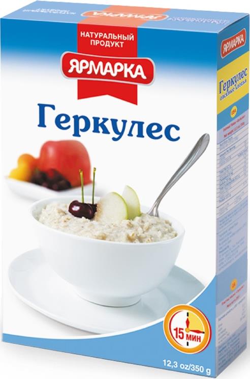 Хлопья овсяные Ярмарка Геркулес 350 г 237₽