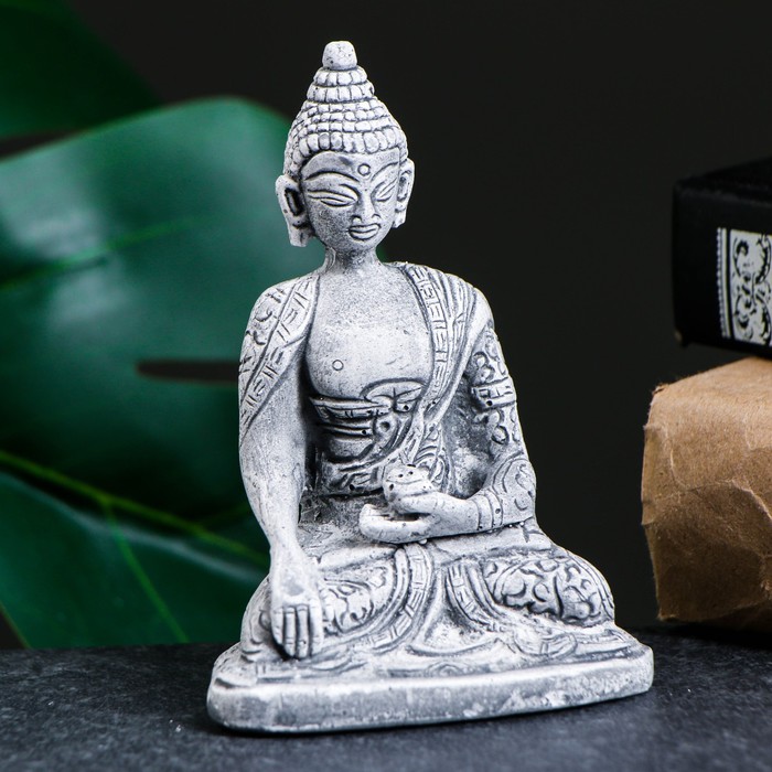 фото Статуэтка "будда" серый, 10,5см хорошие сувениры