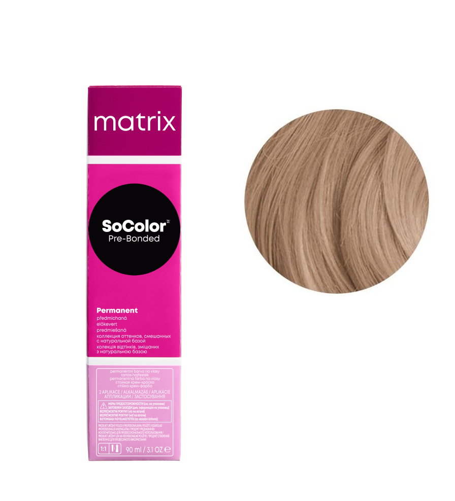 Крем-краска Matrix SoColor Pre-Bonded 9M очень светлый блондин мокка 90 мл matrix безаммиачный краситель socolor sync pre bonded 9gv очень светлый блондин золотистый перламутровый 90 мл