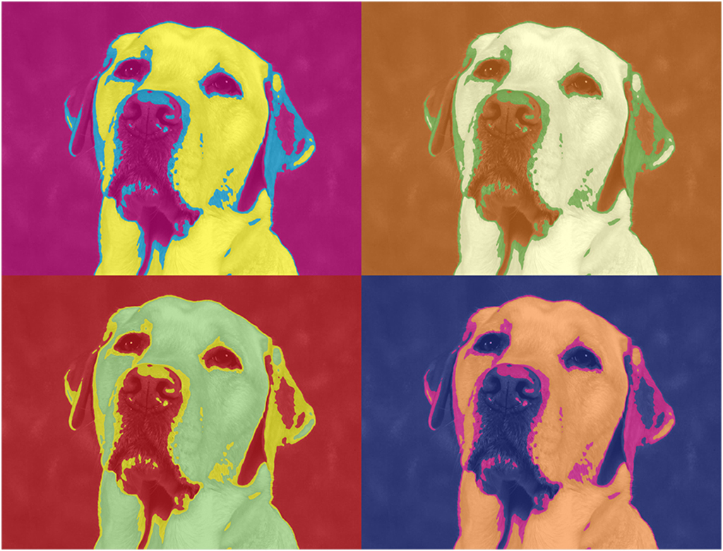 

Картина на холсте с подрамником ХитАрт Dog Pop Art 40x29 см, 635