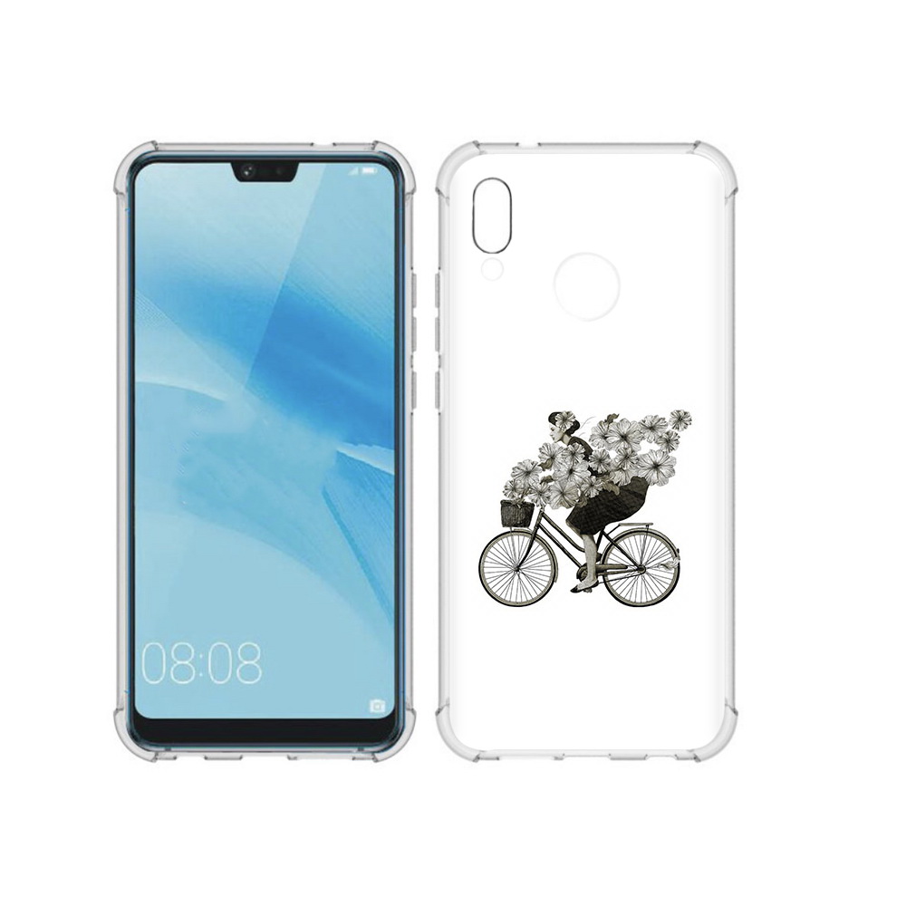 Чехол MyPads Tocco для Huawei P20 Lite девушка на велосипеде с цветами (PT130405.51.307)