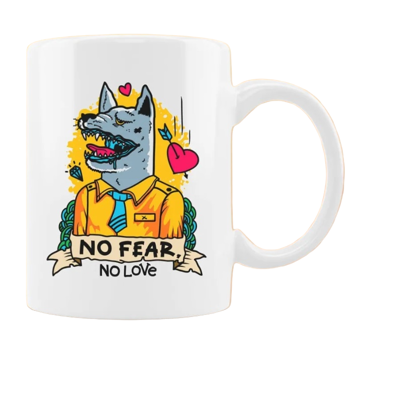 

Кружка CoolPodarok Прикол Волк no fear