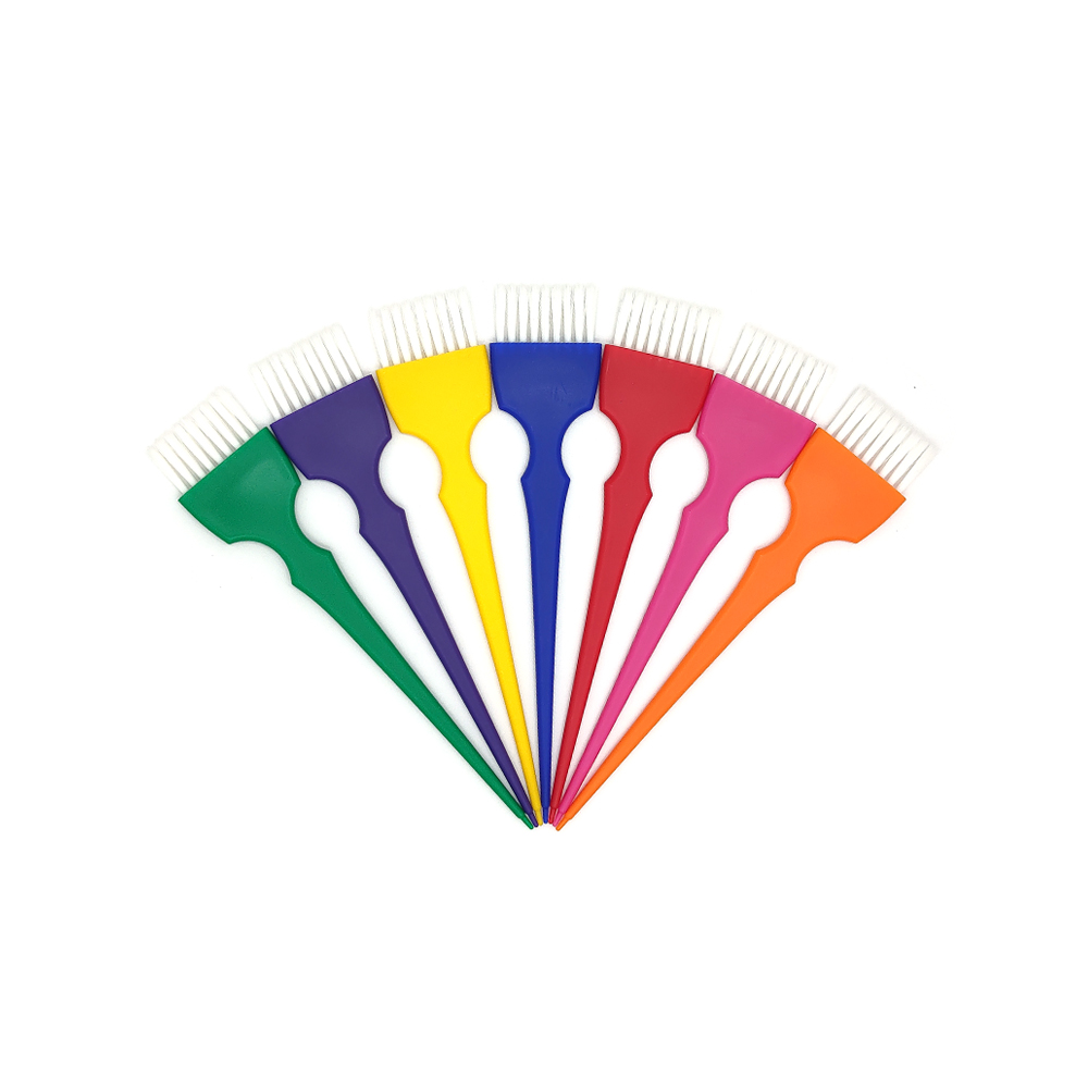 Набор цветных кистей для окрашивания Радуга размер M (7 штук) подставка для фрез большая круглая 48 штук пластик