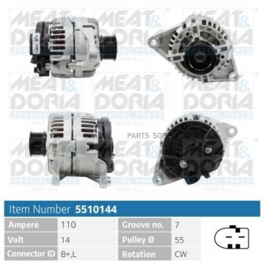 

MEAT&DORIA Генератор 14V 110A Fiat Ducato 244,250