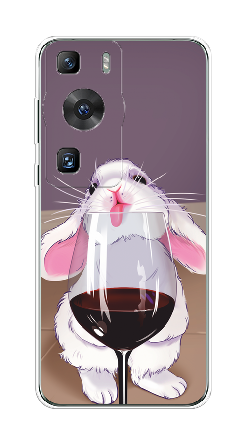 

Чехол на Huawei P60/P60 Pro "Кролик с бокалом", Белый;розовый;красный, 6121150-1