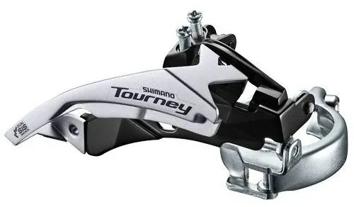 

Переключатель передний Shimano Tourney FD-TY500 Front Derailleur/66-69°/Top Swing, Серебристый;черный