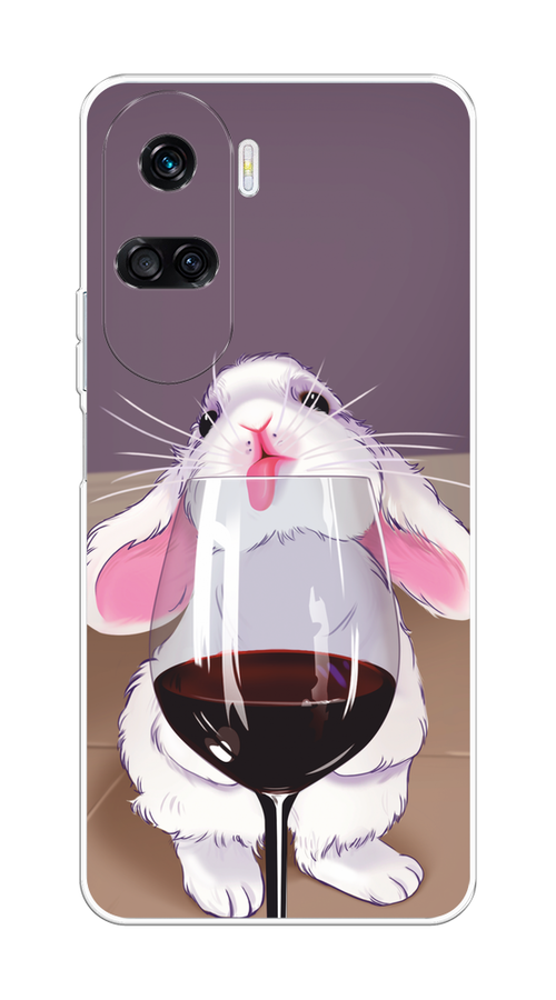 

Чехол на Honor 90 Lite "Кролик с бокалом", Белый;розовый;красный, 6122350-1