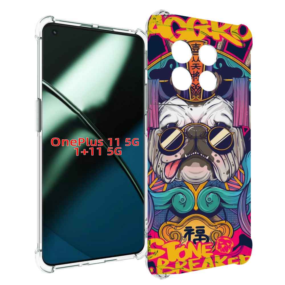 

Чехол MyPads мопс агро яркая для OnePlus 11, Прозрачный, Tocco