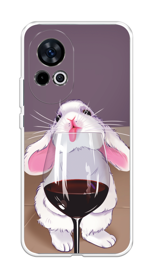 

Чехол на Huawei Nova 12 "Кролик с бокалом", Белый;розовый;красный, 6123050-1