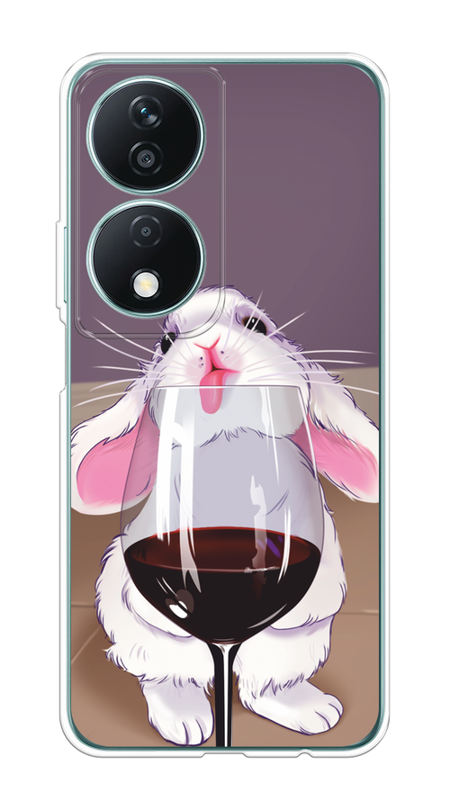 

Чехол на Honor X7B "Кролик с бокалом", Белый;розовый;красный, 6123350-1