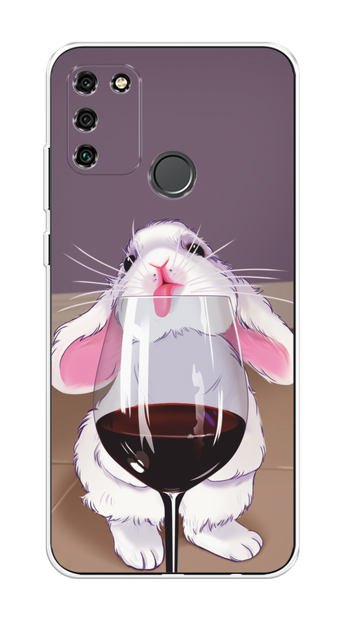 

Чехол на Honor 9A "Кролик с бокалом", Белый;розовый;красный, 612350-1