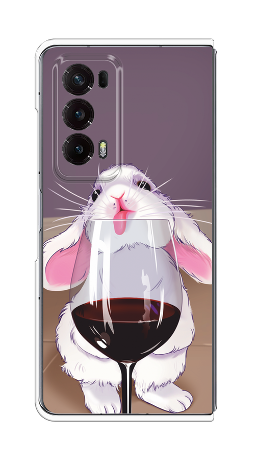 

Чехол на Honor Magic V2 "Кролик с бокалом", Белый;розовый;красный, 6123550-1
