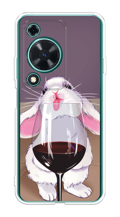 

Чехол на Huawei Nova Y72 "Кролик с бокалом", Белый;розовый;красный, 6123650-1