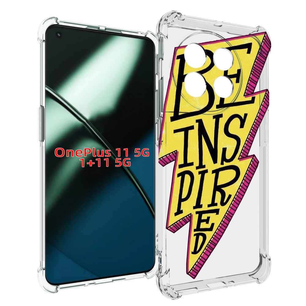 

Чехол MyPads надпись в желтой молнии для OnePlus 11, Прозрачный, Tocco