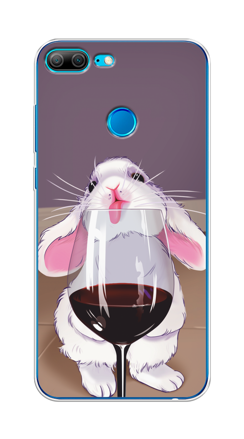 

Чехол на Honor 9 Lite "Кролик с бокалом", Белый;розовый;красный, 64250-1