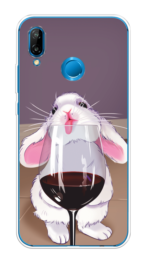 

Чехол на Huawei P20 Lite/Nova 3E "Кролик с бокалом", Белый;розовый;красный, 64450-1