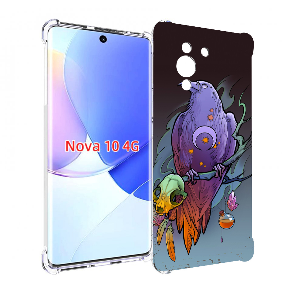 

Чехол MyPads фиолетовый ворон на ветке для Huawei Nova 10, Прозрачный, Tocco