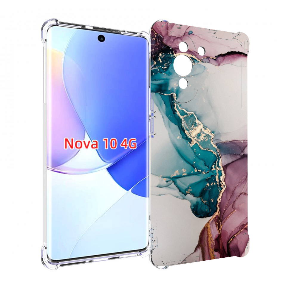 

Чехол MyPads фиолетовый синий краски для Huawei Nova 10, Прозрачный, Tocco