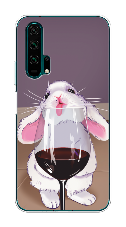 

Чехол на Honor 20 Pro "Кролик с бокалом", Белый;розовый;красный, 69350-1