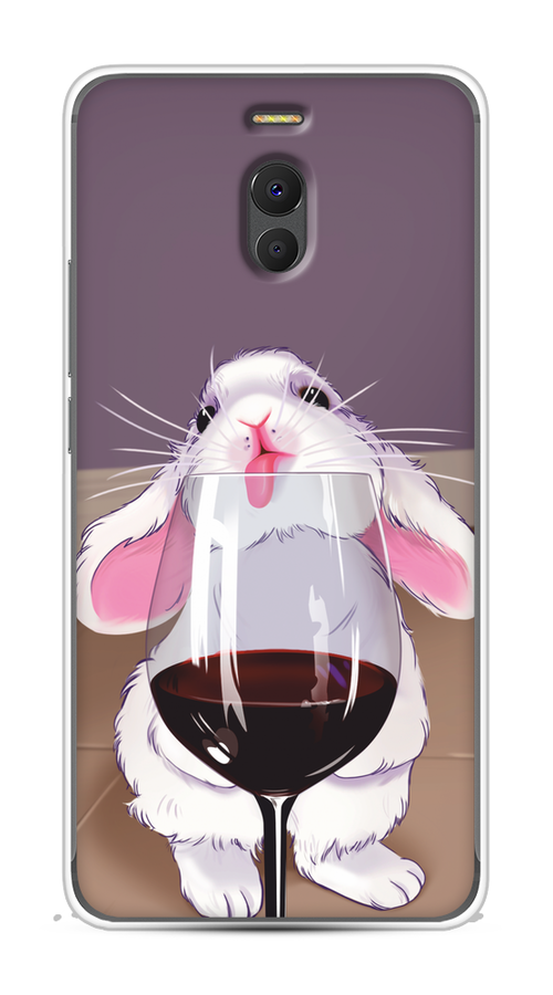 

Чехол на Meizu M6 Note "Кролик с бокалом", Белый;розовый;красный, 72150-1