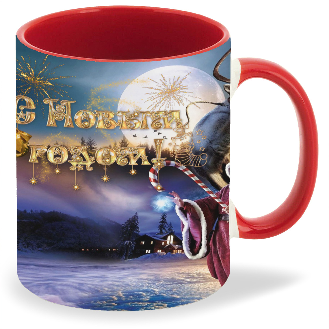 

Кружка CoolPodarok Санта Клаус с мечем Олень Надпись, Санта Клаус с мечем Олень Надпись