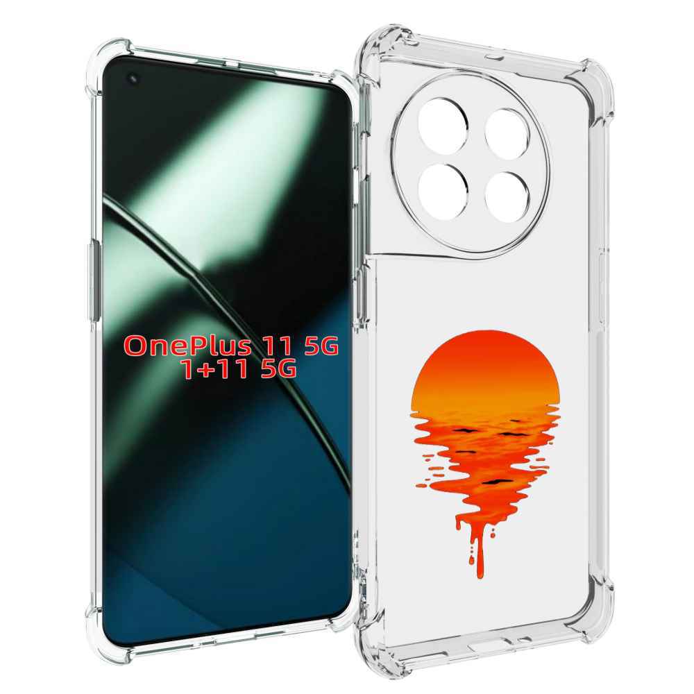 

Чехол MyPads оранжевый закат на воде для OnePlus 11, Прозрачный, Tocco