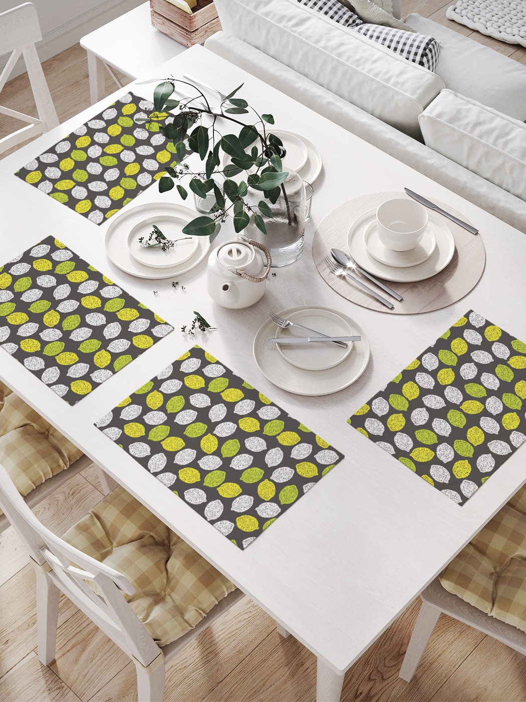 фото Комплект салфеток joyarty "всякие лимоны" для сервировки стола (32х46 см, 4 шт.)