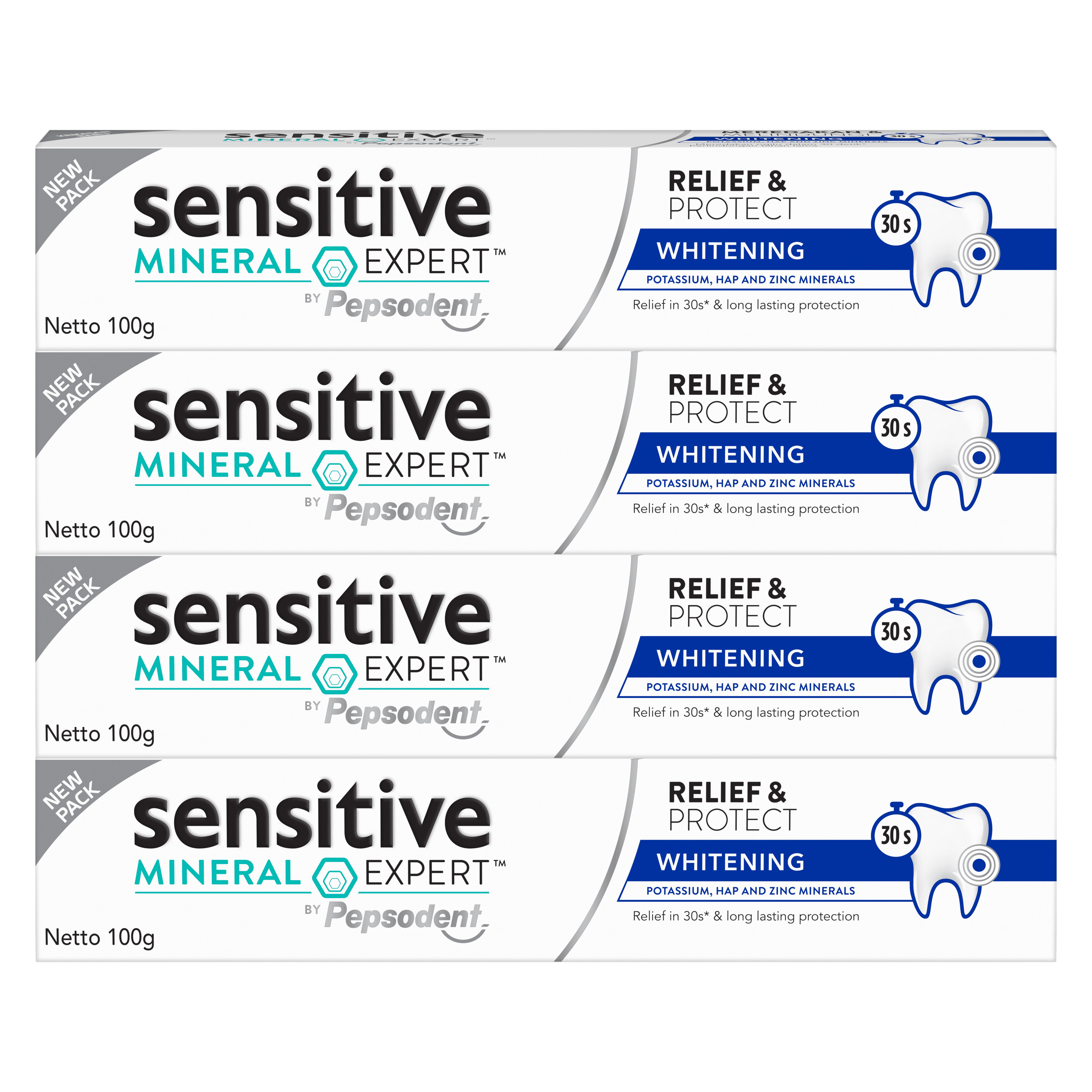 фото Зубная паста sensitive mineral expert отбеливающая, 100 гр * 4 шт. pepsodent