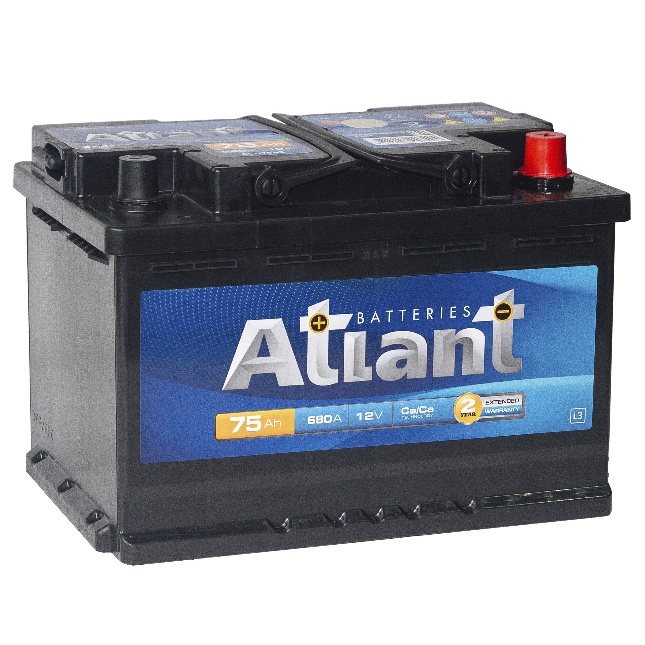 Аккумулятор автомобильный ATLANT Blue 75 Ач 680 А обратная полярность AT750