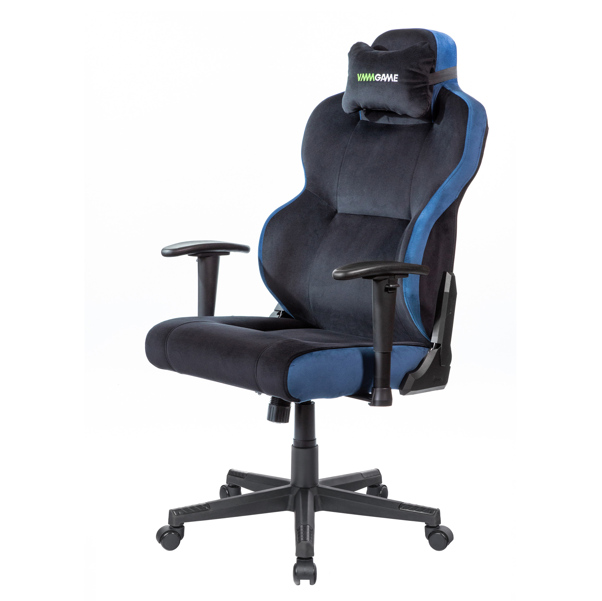 Компьютерное кресло VMMGAME UNIT UPGRADE с регулируемой спинкой, велюр, черно-синий