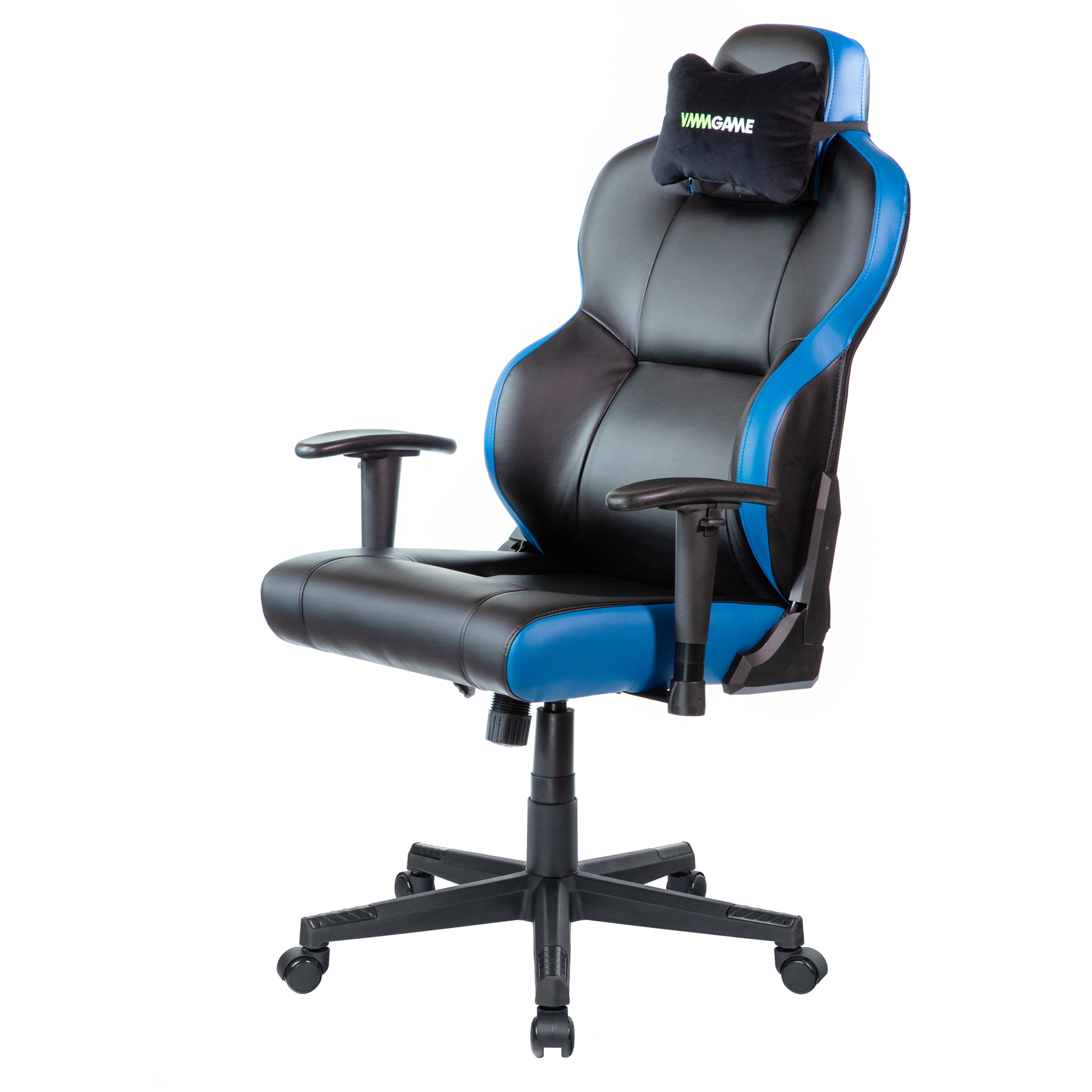 фото Компьютерное кресло vmmgame unit upgrade с регулируемой спинкой, кожа, черно-синий