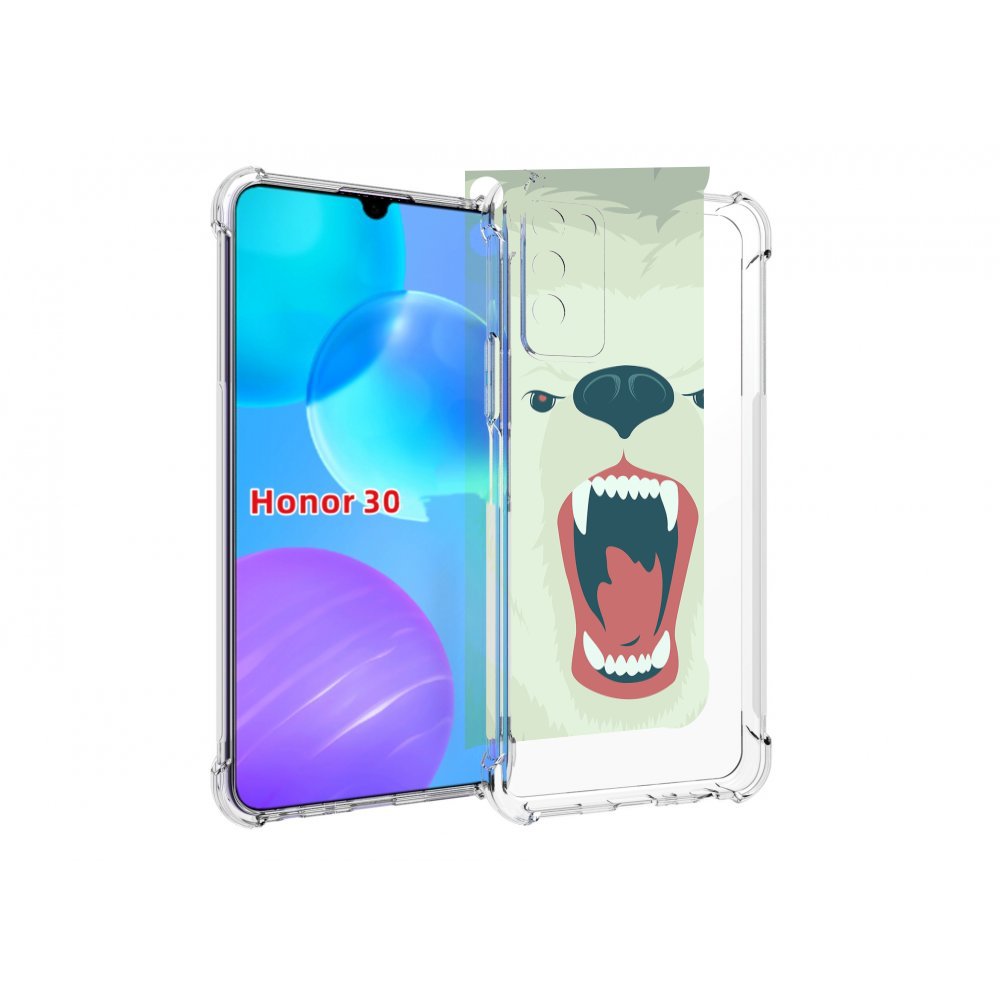 

Чехол MyPads белый-медведь для Huawei Honor 30 Lite, Tocco