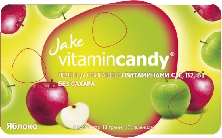 фото Леденцы jake vitamin candy яблоко с витаминами без сахара 18 г