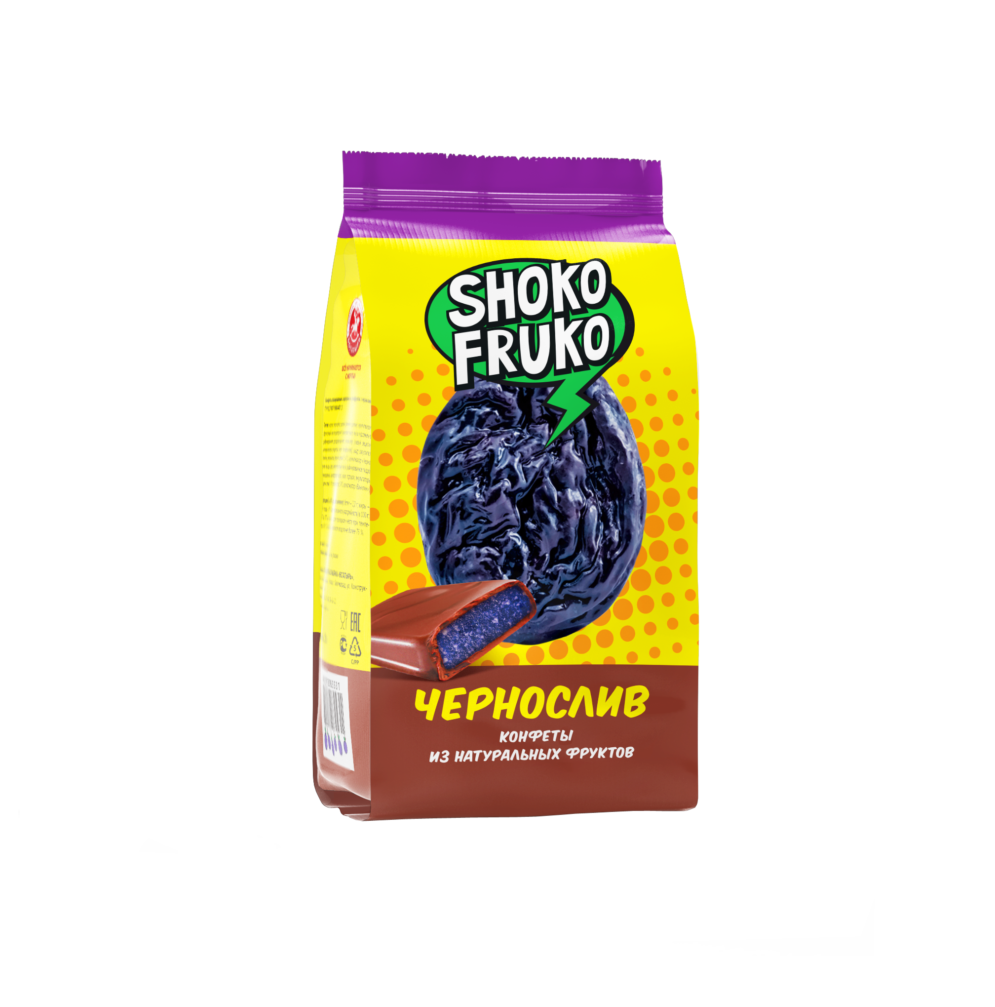 

Конфеты глазированные Богатырь Shoko Fruko с черносливом 170 г