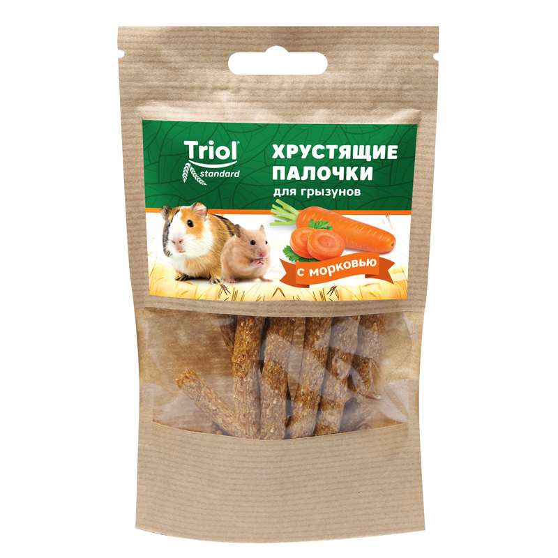 Лакомство Тriol Standard хрустящие палочки для грызунов с морковью, 30г