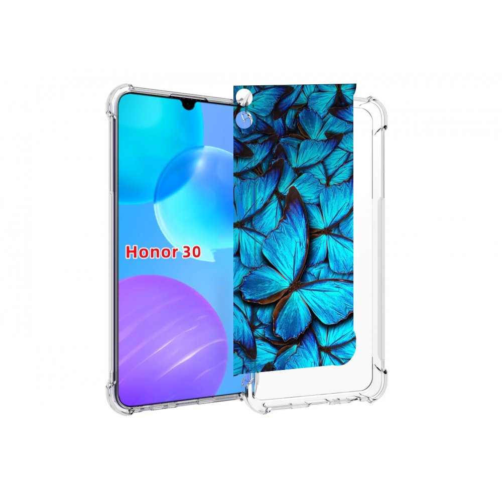 

Чехол MyPads бирюзовые бабочки для Huawei Honor 30 Lite, Tocco