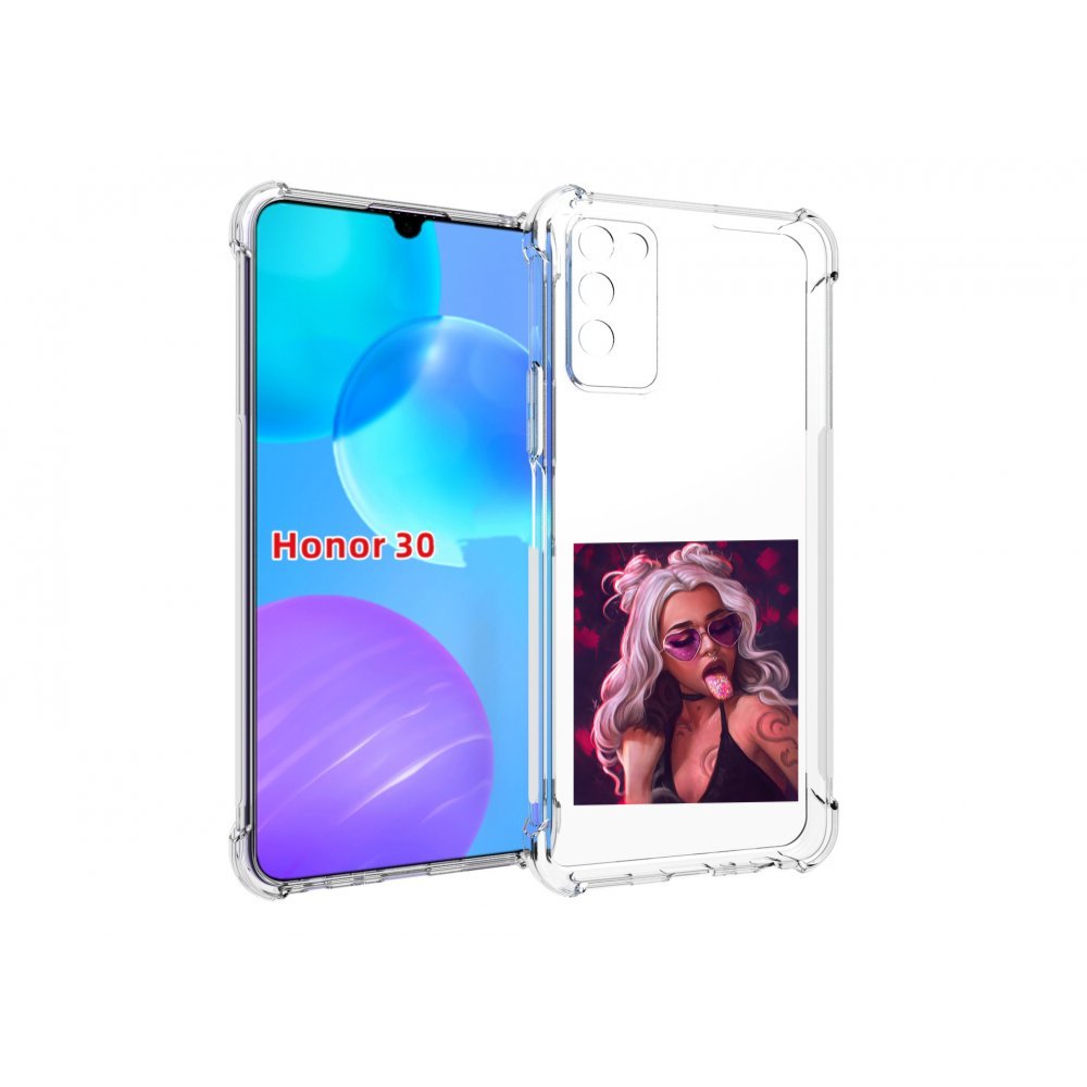 

Чехол MyPads блестящий-язык женский для Huawei Honor 30 Lite, Tocco